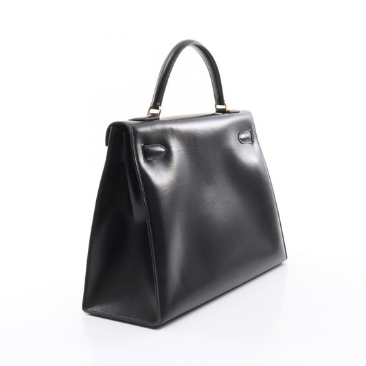 Hermes Kelly Handbag Black Leather