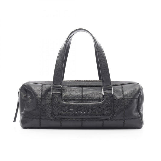 Chanel Leather Handbag Chocobar Black