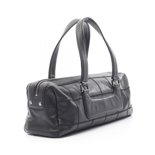 Chanel Leather Handbag Chocobar Black