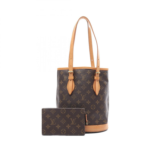 Louis Vuitton Monogram Bucket PM Handbag Brown
