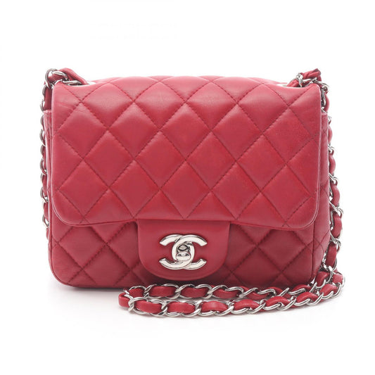 Chanel Mini Matelasse Lambskin Shoulder Bag Red