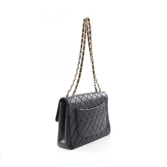 Chanel Lambskin Single Flap Shoulder Bag Black