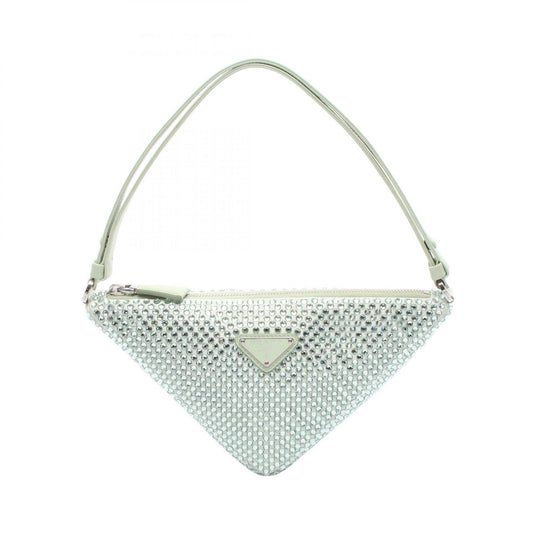Prada Fabric Rhinestone Handbag Green