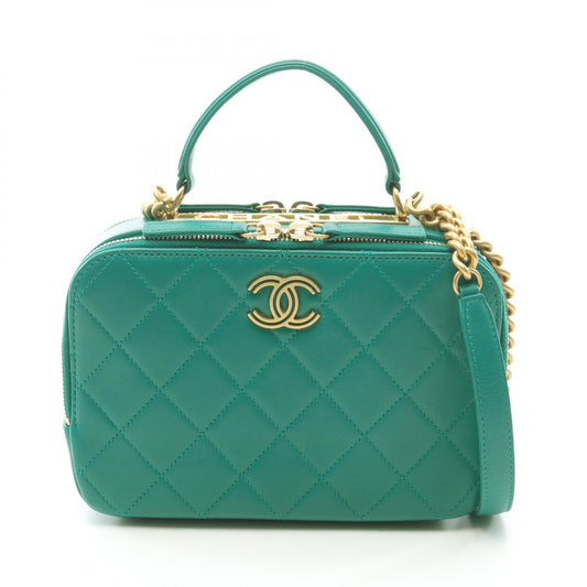 Chanel Lambskin Matelasse Shoulder Bag Green
