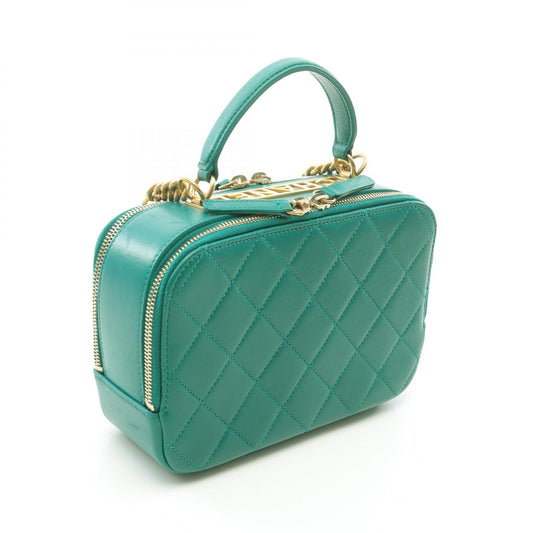 Chanel Lambskin Matelasse Shoulder Bag Green