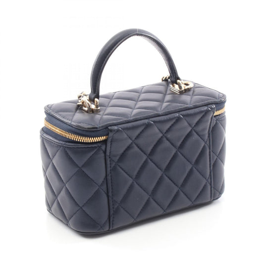 Chanel Matelasse Leather Shoulder Bag Navy