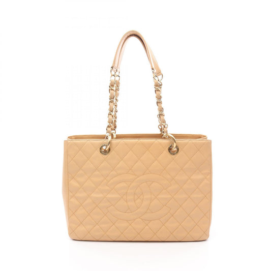 Chanel Matelasse GST Tote Bag Beige Leather