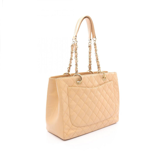 Chanel Matelasse GST Tote Bag Beige Leather