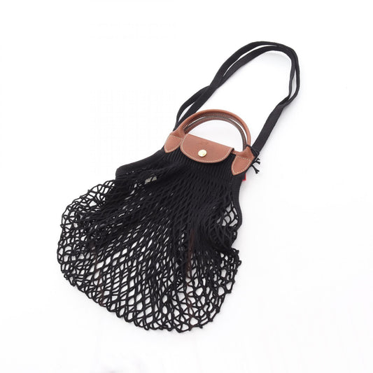 Longchamp Le Pliage Filet Leather Cotton Shoulder Bag