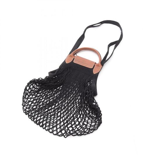 Longchamp Le Pliage Filet Leather Cotton Shoulder Bag