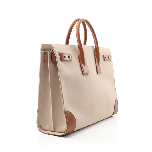 Saint Laurent Canvas Leather Tote Bag