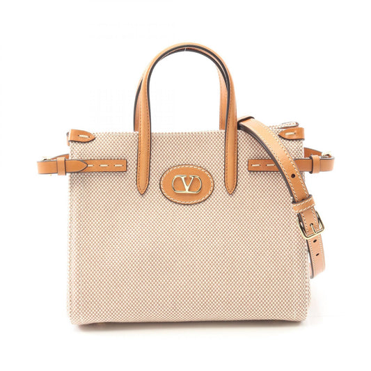 Valentino ANTIBES Canvas Leather Handbag