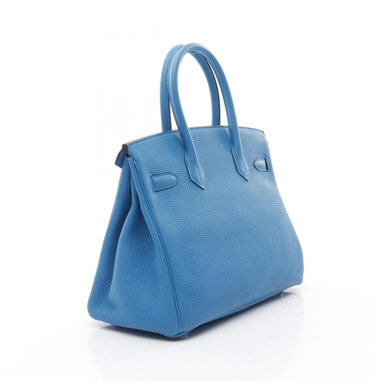 Hermes Birkin 30 Verso Togo Handbag Blue/Green