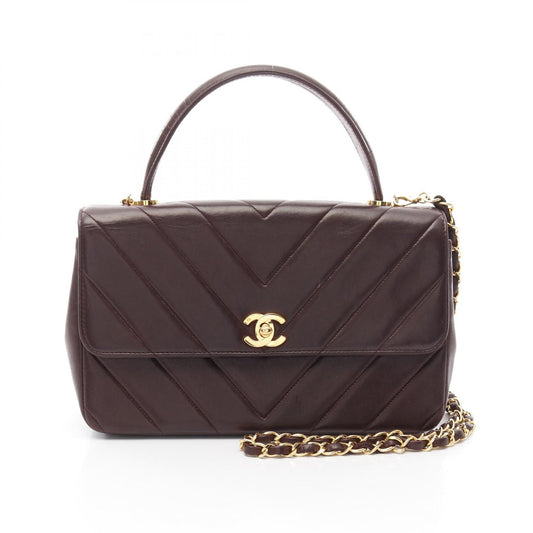 Chanel Chevron V-Stitch Lambskin Handbag
