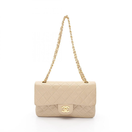 Chanel Lambskin Matelasse W Flap Shoulder Bag
