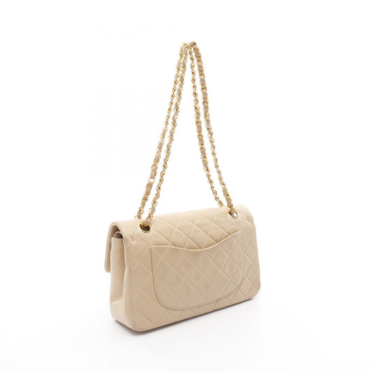 Chanel Lambskin Matelasse W Flap Shoulder Bag