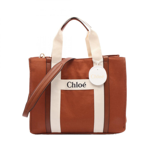 Chloe Canvas Leather Tote Bag