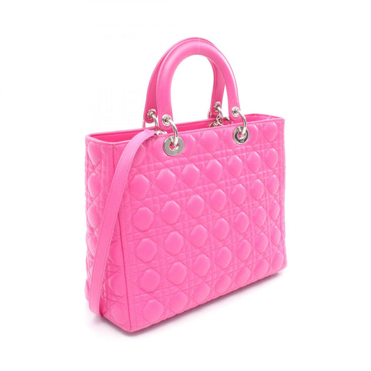 Dior Lady Dior Large Leather Handbag