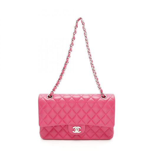 Chanel Matelasse W Flap Shoulder Bag Pink