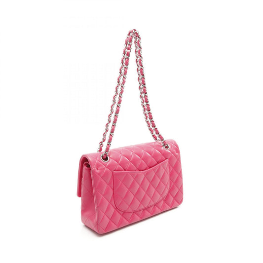 Chanel Matelasse W Flap Shoulder Bag Pink