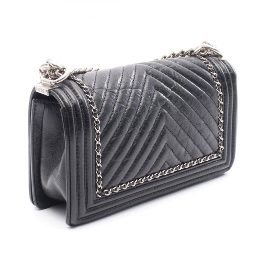 Chanel Boy Shoulder Bag Black Leather
