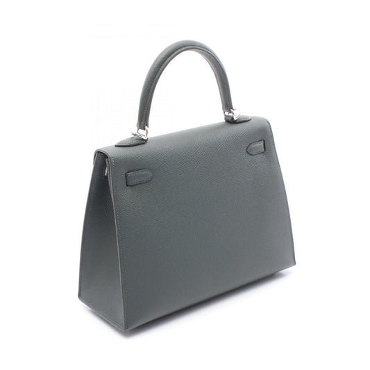 Hermes Kelly 25 Handbag Green Leather