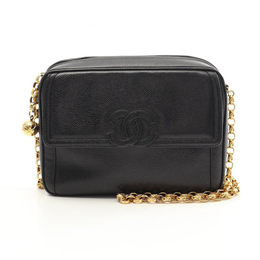 Chanel Caviar Skin Shoulder Bag Black