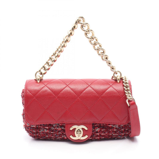 Chanel Matelasse Leather Shoulder Bag Red