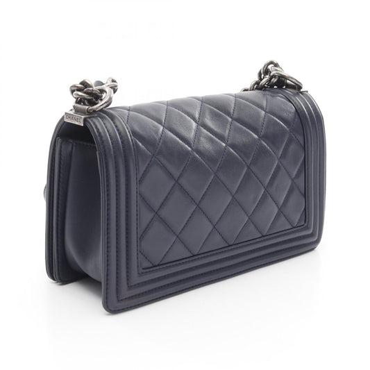Chanel Boy Shoulder Bag Lambskin Navy A67086