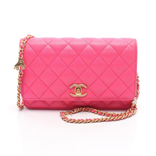 Chanel Caviar Skin Matelasse Shoulder Bag Pink