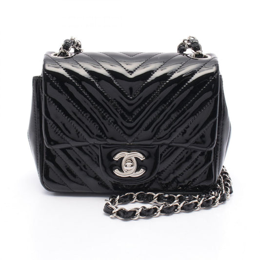 Chanel Chevron V-Stitch Patent Leather Shoulder Bag A35200