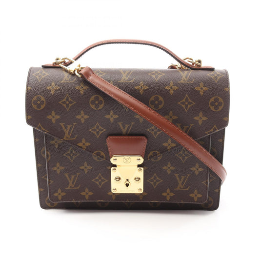 Louis Vuitton Monceau Handbag Leather PVC Canvas
