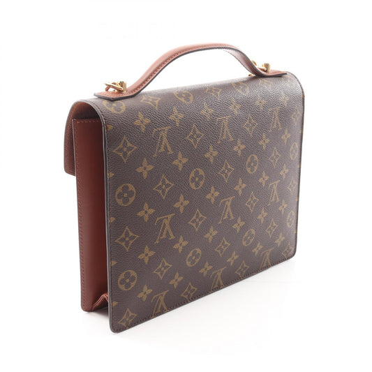 Louis Vuitton Monceau Handbag Leather PVC Canvas