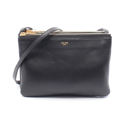 Celine Trio Small Leather Shoulder Bag Black