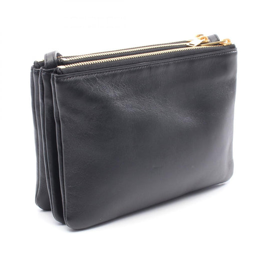 Celine Trio Small Leather Shoulder Bag Black