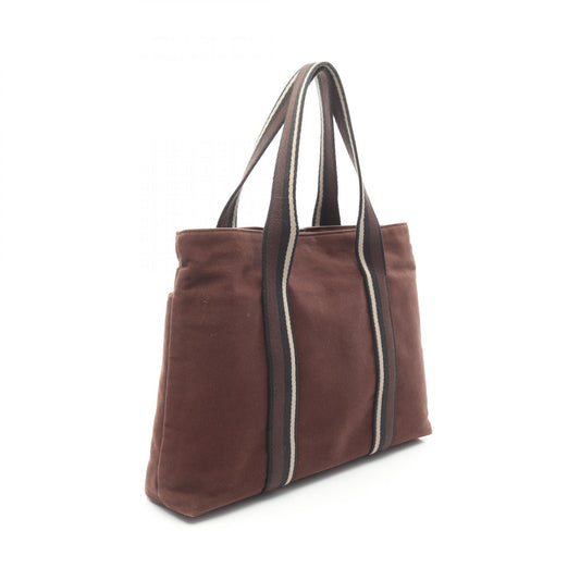 Hermes Canvas Leather Tote Bag