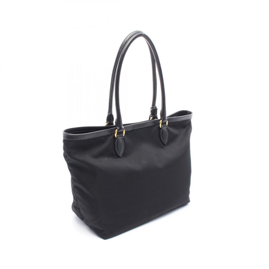 Prada Logo Jacquard Nylon Leather Tote Bag