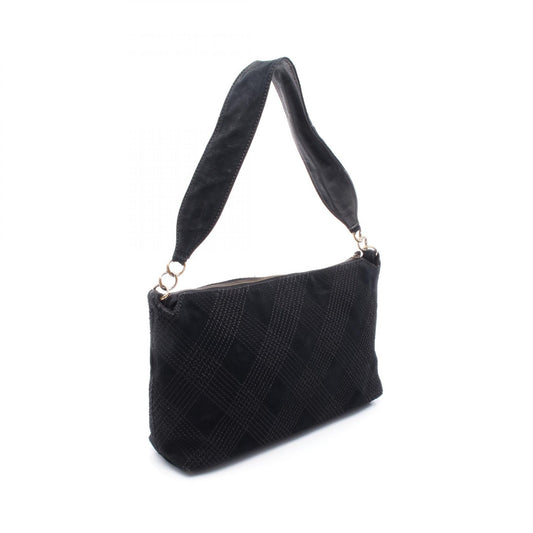 Chanel Suede Shoulder Bag Black