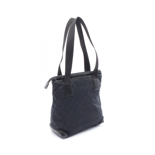 Gucci GG Canvas Leather Tote Bag Black
