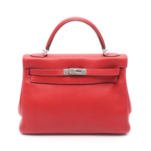 Hermes Kelly 32 Leather Handbag Red