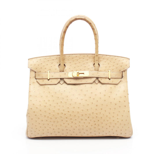 Hermes Birkin 30 Blancasse Ostrich Handbag