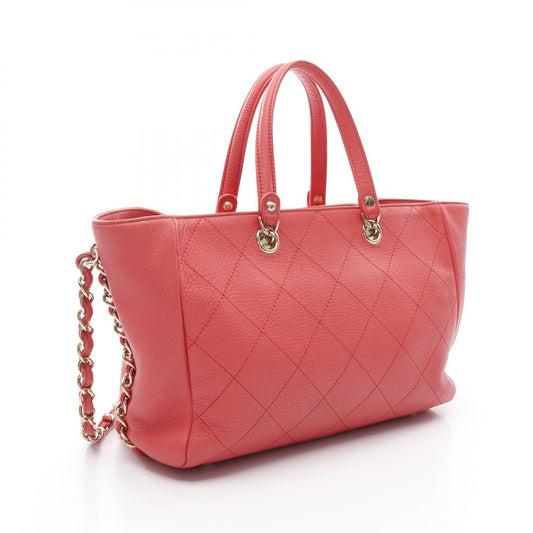 Chanel Small Shopping Shoulder Bag Pink Leather