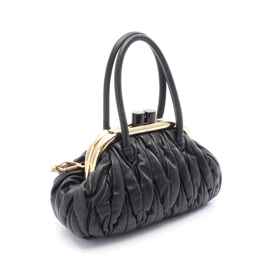 Miu Miu Matelassé Leather Handbag Black