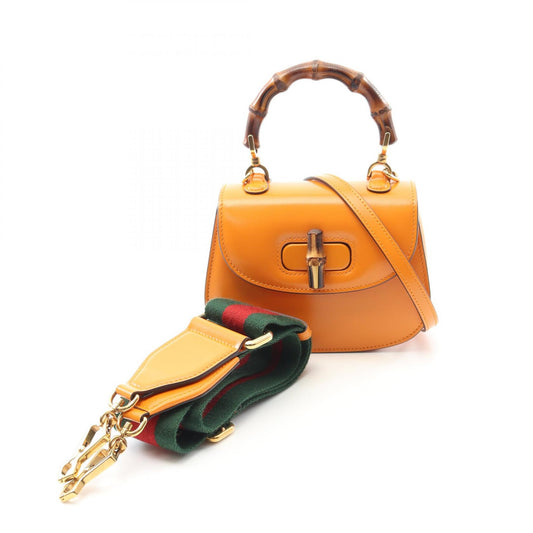 Gucci Bamboo Leather Handbag Orange