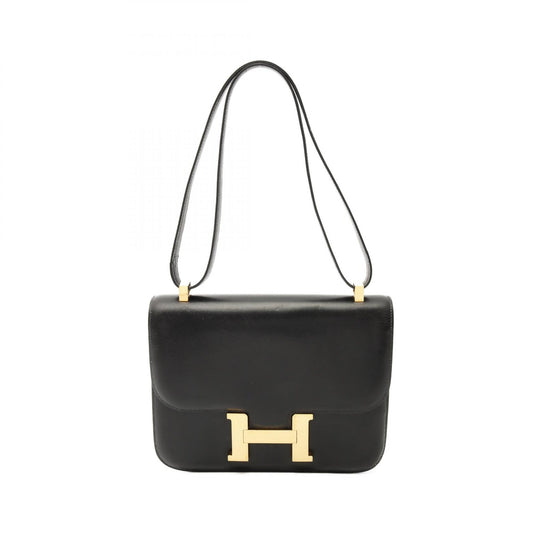 Hermes Constance 23 Shoulder Bag Black Leather