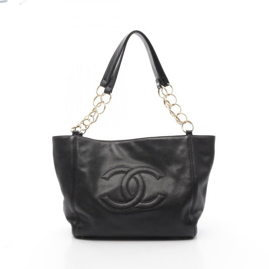 Chanel Coco Mark Tote Bag Black Leather