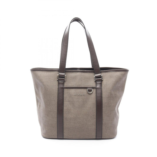 Bvlgari Weekend Tote Bag PVC Coated Canvas Leather