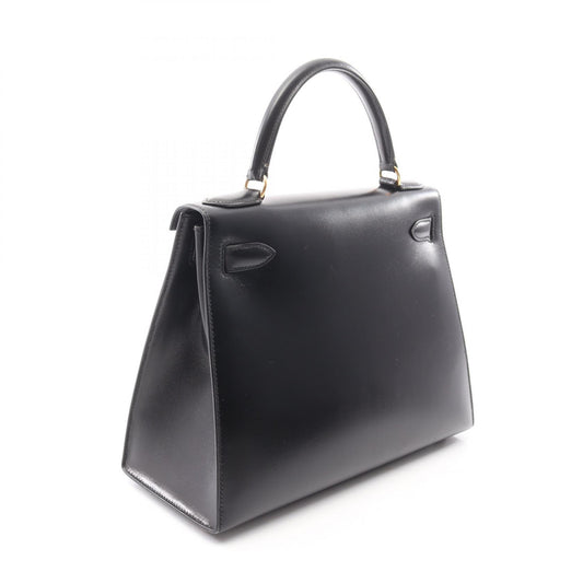 Hermes Kelly 28 Handbag Black Calf Leather