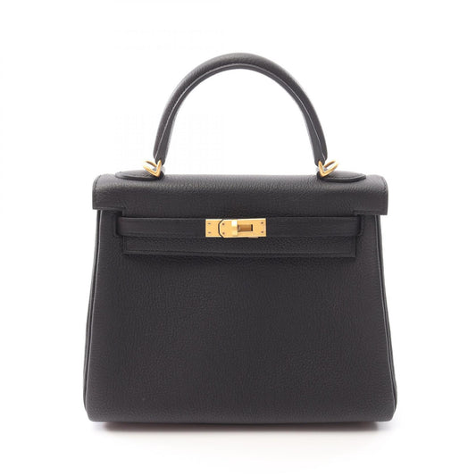 Hermes Kelly 25 Leather Handbag Black