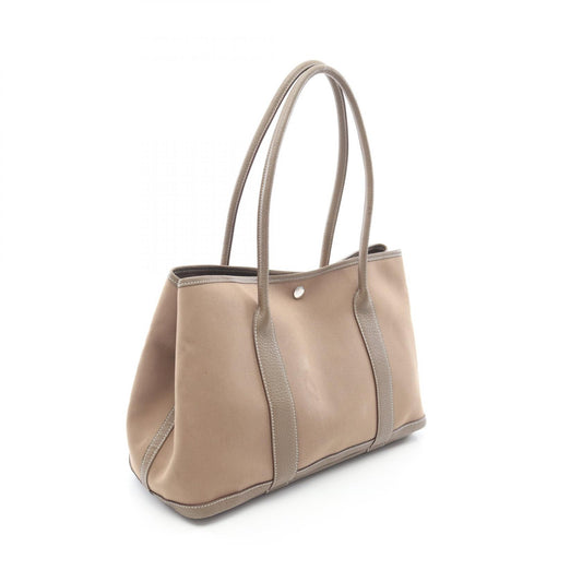 Hermes Garden Party PM Canvas Leather Tote